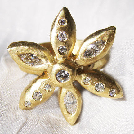 Rhombus CountessGyre SunFlowerRing(.77ctw)(18k)